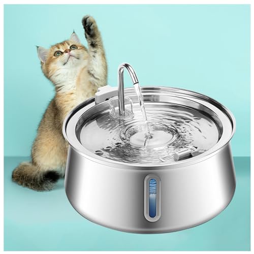 SJWJWOO Katzenwasserbrunnen aus Stahl, 3,798.8 g/4L mit Wasserstandsfenster, Ultra Leise mit Filter Happy Puppin Wasserbrunnen für mehrere Haustiere - Spülmaschinenfest SJWJWOO Katzenwasserbrunnen aus Stahl, 3,798.8 g/4L mit Wasserstandsfenster, Ultra Leise mit Filter Happy Puppin Wasserbrunnen für mehrere Haustiere - Spülmaschinenfest von SJWJWOO