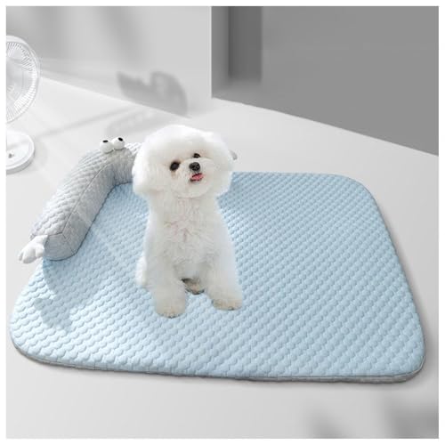 SJWJWOO Kühlkissen für Hunde, abnehmbare Nackenrolle, waschbarer Bezug, L-förmiges Chaiselkühlbett für Hunde, rutschfeste Unterseite, Hundehütte, Blau, L SJWJWOO Kühlkissen für Hunde, abnehmbare Nackenrolle, waschbarer Bezug, L-förmiges Chaiselkühlbett für Hunde, rutschfeste Unterseite, Hundehütte, Blau, L von SJWJWOO