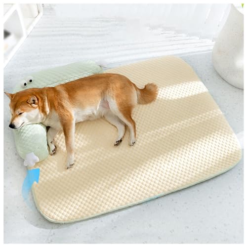 SJWJWOO Mit Nackenrolle, abnehmbarer Nackenrolle, waschbarer Bezug mit Nackenrolle, abnehmbarer Nackenrolle, waschbarer Bezug, kühlende Hundematte, rutschfeste Unterseite, Hundebett für Kiste, Gelb, M SJWJWOO Mit Nackenrolle, abnehmbarer Nackenrolle, waschbarer Bezug mit Nackenrolle, abnehmbarer Nackenrolle, waschbarer Bezug, kühlende Hundematte, rutschfeste Unterseite, Hundebett für Kiste, Gelb, M von SJWJWOO