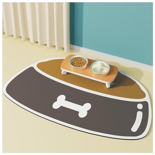 Saugfähige Hundenapf-Matte mit wasserdichter Gummi-Rückseite, keine Flecken, schnell trocknende Futtermatte für Futternäpfe für Hunde und Katzen, Braun, 40 x 60 cm Saugfähige Hundenapf-Matte mit wasserdichter Gummi-Rückseite, keine Flecken, schnell trocknende Futtermatte für Futternäpfe für Hunde und Katzen, Braun, 40 x 60 cm von SJWJWOO