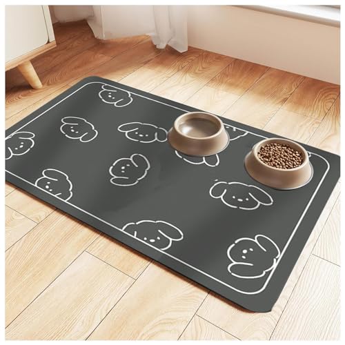 Wassermatte für Hundenapf, mit wasserdichter Gummi-Rückseite, keine Flecken, schnell trocknend, wasserdichte Hundematte für Wassernapf für Hund und Katze, C-40 x 60 cm Wassermatte für Hundenapf, mit wasserdichter Gummi-Rückseite, keine Flecken, schnell trocknend, wasserdichte Hundematte für Wassernapf für Hund und Katze, C-40 x 60 cm von SJWJWOO