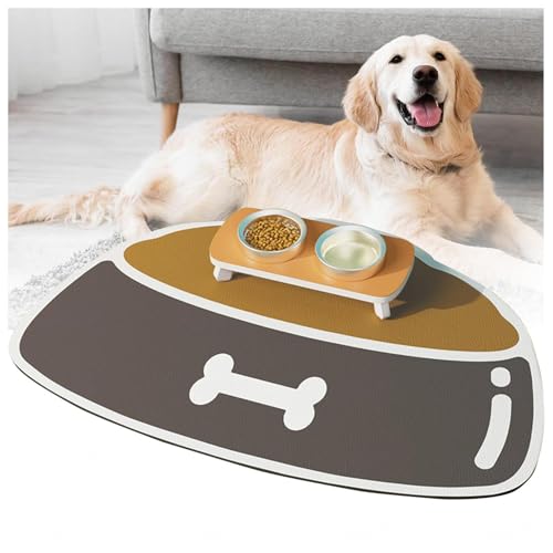 Wassernapf-Matte für Hunde, mit wasserdichter Gummi-Rückseite, keine Flecken, schnell trocknende Hundematte für Futter und Wasser, für Hund und Katze, Braun, 50 x 80 cm Wassernapf-Matte für Hunde, mit wasserdichter Gummi-Rückseite, keine Flecken, schnell trocknende Hundematte für Futter und Wasser, für Hund und Katze, Braun, 50 x 80 cm von SJWJWOO