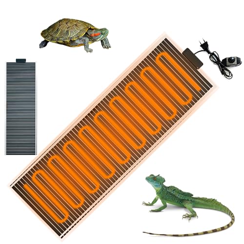 SKIKHN Heizkissen für Glasbehälter 45W, 28 X 80 cm Terrarium Heizmatte, Reptil Heizmatten, Reptile Wärmekissen mit Temperaturregelung, für Reptilien, Schlangen, Spinnen, Raupen, Eidechsen, Geckos von SKIKHN