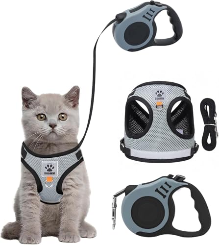 SKIKHN Katzengeschirr mit Leine Ausbruchsicher, Katzen Geschirr Set Katzengeschirr Ausbruchsicher von SKIKHN