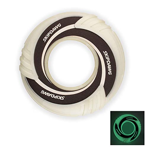 SKIPDAWG Dog Glow Disc Toy, Flying Disc Dog Toy Light Weight TPR/Nylon Fabric Non-Toxic Material, Pet Training Toys/Outdoor Night Exercise Toys for Dogs, Diameter 9 Inches SKIPDAWG Dog Glow Disc Toy, Flying Disc Dog Toy Light Weight TPR/Nylon Fabric Non-Toxic Material, Pet Training Toys/Outdoor Night Exercise Toys for Dogs, Diameter 9 Inches von SKIPDAWG