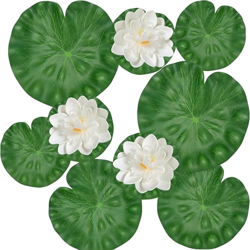 SKIPTHYBER 9 Stück Seerosen Künstlich, Schwimmende Blumen, Künstliche Seerosen, Teichpflanzen Künstlich, Teichdeko, Seerose Miniteich, Seerose Künstlich für Fischteich Aquarium Garten Teich Terrasse SKIPTHYBER 9 Stück Seerosen Künstlich, Schwimmende Blumen, Künstliche Seerosen, Teichpflanzen Künstlich, Teichdeko, Seerose Miniteich, Seerose Künstlich für Fischteich Aquarium Garten Teich Terrasse von SKIPTHYBER
