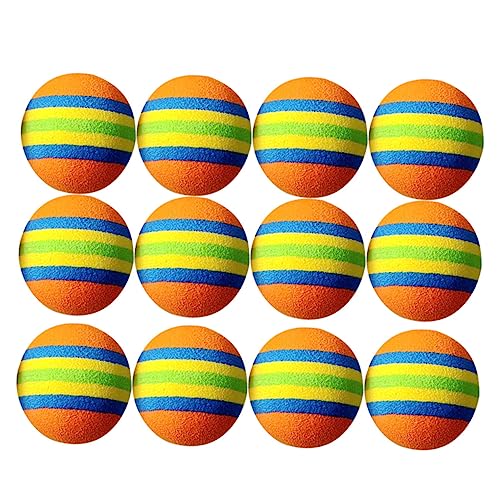 SKISUNO 12Stücke Eva Bälle mit Streifenmuster Spielbälle für Katzen und Haustiere für Indoor Training und Freizeitaktivitäten und Langlebig Farbige Bälle Orange SKISUNO 12Stücke Eva Bälle mit Streifenmuster Spielbälle für Katzen und Haustiere für Indoor Training und Freizeitaktivitäten und Langlebig Farbige Bälle Orange von SKISUNO