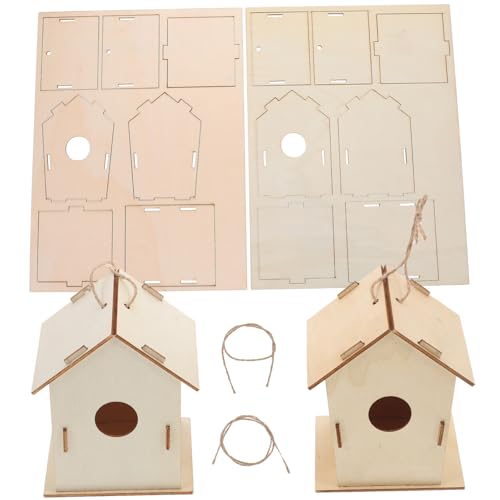 SKISUNO Unbemaltes Holz Vogelhäuschen Bausatz Zum Selbermachen Und Bemalen Für Garten Und Kinder SKISUNO Unbemaltes Holz Vogelhäuschen Bausatz Zum Selbermachen Und Bemalen Für Garten Und Kinder von SKISUNO