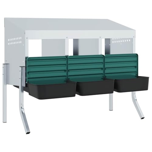 SKM Hühner-Nistkasten 4 Fächer mit Beinen Verzinkter Stahl,Tier- & Haustierbedarf,Haustierbedarf,Kleintierzubehör,Lebensräume & Gehege für Kleintiere,Silber,10.28KG,4104897 von SKM