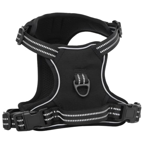 SKM Hundegeschirr Reflektierend Verstellbar Schwarz L,Tiere & Tierbedarf,Haustierbedarf,Hundebedarf,Black,0.56KG,4013370 von SKM