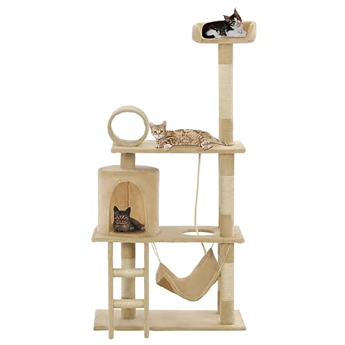 SKM Katzen-Kratzbaum Sisal 140 cm Beige, Weight: 11 kg, 170585 von SKM