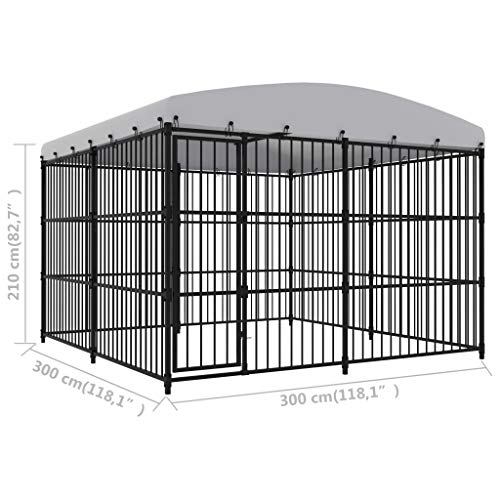 SKM Outdoor-Haustierbedarf mit Überdachung 300x300x210 cm, Weight: 101.04 kg, 170895 von SKM