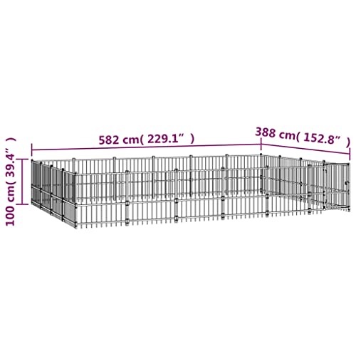 SKM Outdoor-Haustierbedarf Stahl 22,58 m², Weight: 92.65 kg, 3124628 von SKM