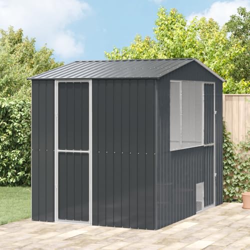SKM Voliere Anthrazit 310x215x247 cm aus Stahl,Tier- & Haustierbedarf,Haustierbedarf,Vogelbedarf,Vogelkäfige & -ständer,Grau,107.55KG,3325159 von SKM