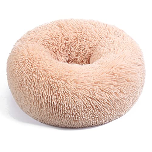SKRORS Rundes Plüsch-Katzen-Hundebett, beruhigendes Donut-Kuschelbett, waschbar, selbstwärmend, Haustierbett für warmen Schlaf von SKRORS