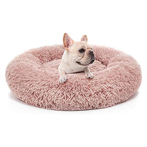 SKRORS Sound Sleep Donut-Hundebett, beruhigendes Hunde- und Katzenbett, warmes und weiches Haustier, gemütlich, Anti-Angst-Betten mit rutschfester Unterseite und waschbar (40, Rosa) von SKRORS