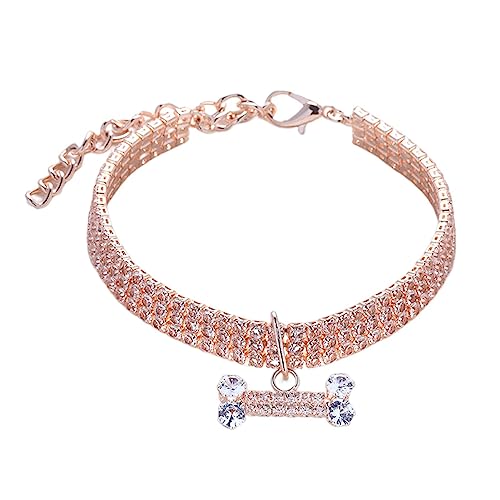 Hundehalsband - Verstellbares Haustierhalsband mit glitzerndem Strass-Knochenschmuck | Kleine Haustier-Halskette, Schmuck für kleine Hunde, Mädchen, Hündinnen, kleine Hunde, Welpen Skuda Hundehalsband - Verstellbares Haustierhalsband mit glitzerndem Strass-Knochenschmuck | Kleine Haustier-Halskette, Schmuck für kleine Hunde, Mädchen, Hündinnen, kleine Hunde, Welpen Skuda von SKUDA