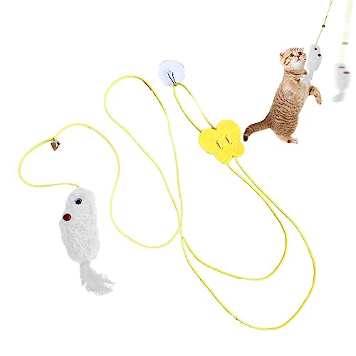 SKUDA Tür-Katzenspielzeug | Katzenspielzeug über der Tür | Indoor-Katzenübung, kleines Maus-Design, Verschiedene Aufhängungsdesigns, verstellbares elastisches Design für Katze, Kätzchen von SKUDA
