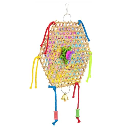 SKUDA Vogel-Kauspielzeug – Papageienkäfig-Aktenvernichter-Spielzeug – sicheres, lustiges, weiches sechseckiges Kletter-Ara-Spielzeug für afrikanische Graupapageien, Kakadus von SKUDA