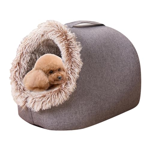 Winterwarmes Haustiernest - Wärmeerhaltungskatzen-Plüsch-Cosy-House-Outdoor-tragbare Tasche,Winterzubehör für Hunde für Wohnzimmer, Schlafzimmer, Reisen, Camping, Balkon, Garten Skuda von SKUDA