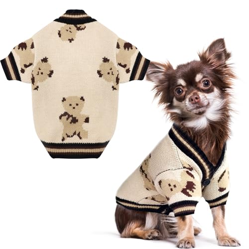 SKXEO Hundepullover, klassischer Bärendruck, gestrickt, Katzen-Outfit, Urlaub, Welpenkostüme, weicher Herbst, Winter, warme Strickjacke, Katzen, Haustierpullover, Weste, Kleidung für kleine, SKXEO Hundepullover, klassischer Bärendruck, gestrickt, Katzen-Outfit, Urlaub, Welpenkostüme, weicher Herbst, Winter, warme Strickjacke, Katzen, Haustierpullover, Weste, Kleidung für kleine, von SKXEO