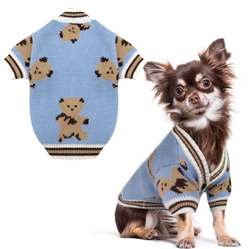 SKXEO Hundepullover, klassischer Bärendruck, gestrickt, Katzen-Outfit, Urlaub, Welpenkostüme, weicher Herbst, Winter, warme Strickjacke, Katzen, Haustierpullover, Weste, Kleidung für kleine, SKXEO Hundepullover, klassischer Bärendruck, gestrickt, Katzen-Outfit, Urlaub, Welpenkostüme, weicher Herbst, Winter, warme Strickjacke, Katzen, Haustierpullover, Weste, Kleidung für kleine, von SKXEO