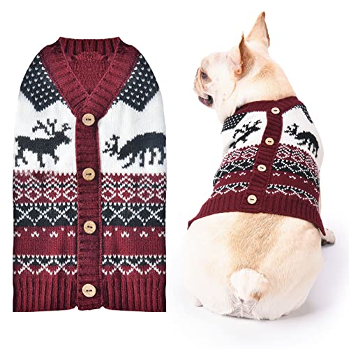 SKXEO Urlaubs-Hundepullover Jacke Rentier Neujahr Hoodie Hunde Strickwaren Pullover hässliche Weihnachten Haustier Kleidung für kleine, mittelgroße und große Hunde von SKXEO