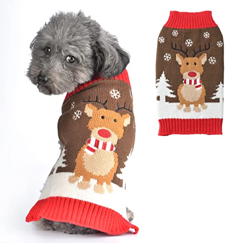 SKXEO Weihnachten Hund Pullover Kostüm, Neujahr Haustier Kostüm warm Winter Pullover gestrickt Weihnachten Haustier Kleidung für Welpen Katze Hunde von SKXEO