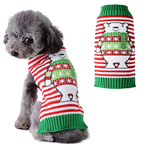SKXEO Weihnachten Hund Pullover Kostüm, Neujahr Haustier Kostüm warm Winter Pullover gestrickt Weihnachten Haustier Kleidung für Welpen Katze Hunde von SKXEO