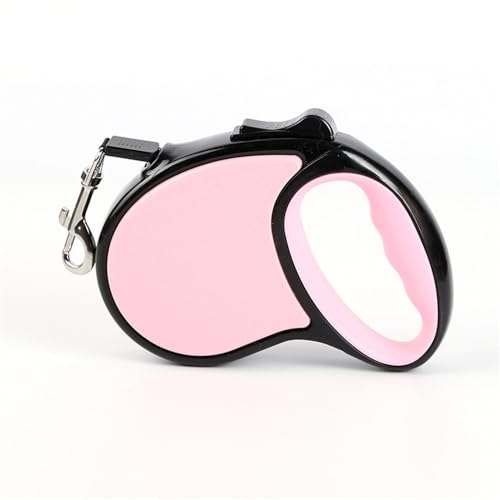 SLAHAJ Hundeleine Hundeleine zum Trainieren Einziehbare Haustier-Hundeleine 3 m 5 m Welpenlauf-Laufleine für kleine mittelgroße Hunde(Pink,3m) von SLAHAJ