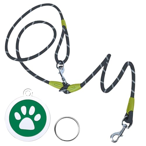 SLAXJNE 1 Reflektierende, Schräge Schulterleine, 1 Hundemarke, Laufleine Für Hunde, Hundeleine Zum Gehen, Freihändige Hundeleine Zum Umhängen, Sicherheitshandschlaufe Für Die Hundeleine von SLAXJNE
