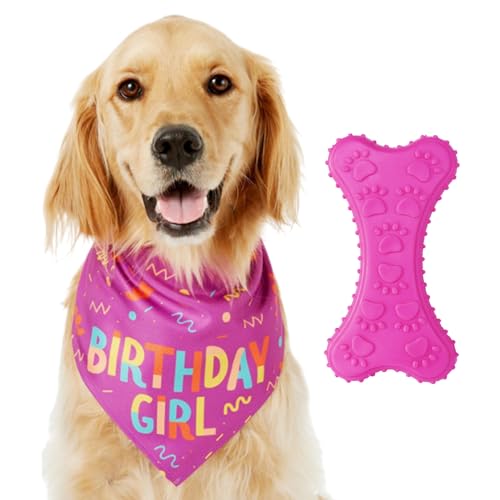 Rosa Hunde-Geburtstagsparty-Set, Hundeschal, Hundeknochenspielzeug, Weihnachtlicher Hundeschal, Hundeparty-mütze Rosa Hunde-Geburtstagsparty-Set, Hundeschal, Hundeknochenspielzeug, Weihnachtlicher Hundeschal, Hundeparty-mütze von SLEEKEE