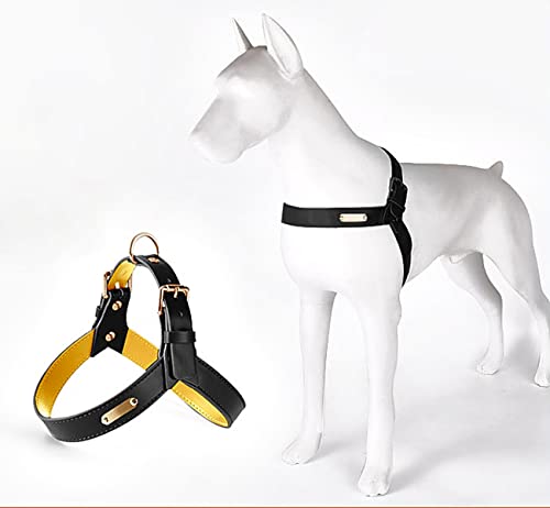 Hundegeschirr, geeignet für kleine, mittelgroße und große Hunde, kein Ziehen, verstellbares Hundegeschirr (schwarz, groß) von SLMHEALTHSH