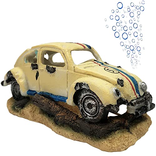 SLOCME Aquarium-Luftblasen-Wreck Auto-Dekoration – Aquarium-Dekoration für Luftblasen, Sauerstoffpumpe, Kunstharz-Material, Auto-Dekoration von SLOCME