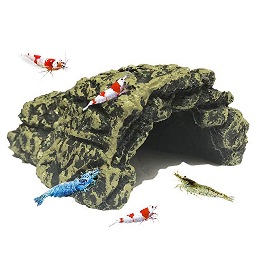 SLOME Aquarium Fish Shrimp Höhle Dekorationen - Harz Komfortable Hideout Shelter, Glatte Kanten und geräumiges Hideout. von SLOCME