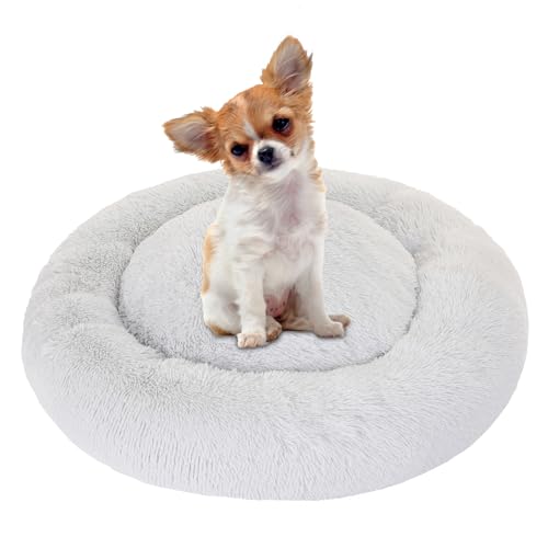 SLPRO Hundebett für kleine Hunde - Flauschiges und Waschbares Hundekissen - das Beste rundum Wohlgefühl für Vierbeiner - Hundekorb rund perfekt für Hunde wie Chihuahua und Yorkshire bis 4kg Ø 50cm von SLPRO