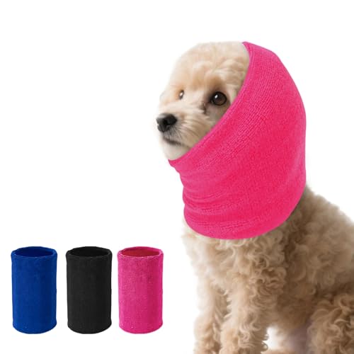 Ohrenschützer für Hunde Lärmschutz，Anti-lärm Ohrenschutz Hund, Pet Earflap Head Wrap,Haustier Schallschutzhaube (Rose Rot, S) von SLSON