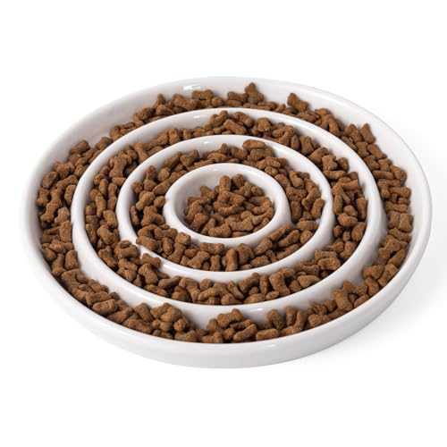 SLSON Futternapf für langsames Fressen, Keramik, flach, für langsames Fressen, Anti-Erbrechen, Schnurrhaarfreundlich, Katzennapf, niedliches Labyrinth, Katzenfutterschale für trockenes Nassfutter SLSON Futternapf für langsames Fressen, Keramik, flach, für langsames Fressen, Anti-Erbrechen, Schnurrhaarfreundlich, Katzennapf, niedliches Labyrinth, Katzenfutterschale für trockenes Nassfutter von SLSON