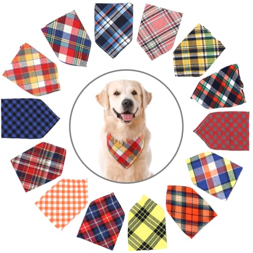 SLSON Hundehalstücher, kariert, waschbar, Dreieckstuch, für kleine Hunde und mittelgroße Hunde, Katzen, 14 Stück SLSON Hundehalstücher, kariert, waschbar, Dreieckstuch, für kleine Hunde und mittelgroße Hunde, Katzen, 14 Stück von SLSON