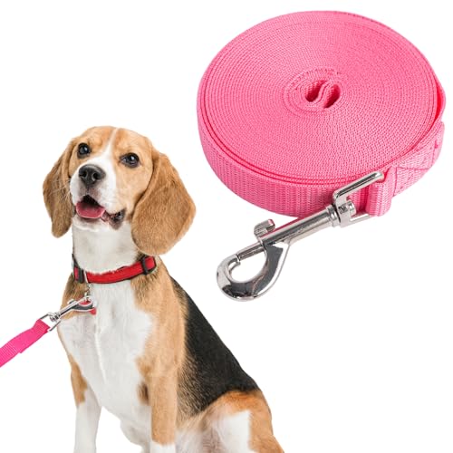 SLSON Lange Hundetrainingsleine, 4,5 m/6 m lange Leine für Hunde, Rückruf, Gehorsamkeit, lange Leine, Haustierleine für große, mittelgroße und kleine Hunde (Rosa, 6 m) von SLSON