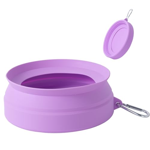 SLSON Wassernapf für Hunde, auslaufsicher, zusammenklappbar, integrierte Form, tragbarer Haustier-Trinknapf für Autofahrten, Hellviolett SLSON Wassernapf für Hunde, auslaufsicher, zusammenklappbar, integrierte Form, tragbarer Haustier-Trinknapf für Autofahrten, Hellviolett von SLSON