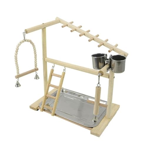 Hotsale Vogelschaukel Spielzeug Holz Papagei Sitzstange Ständer Spielplatz mit Kauperlen Käfig Spielplatz Vogel Schaukel Spielzeug Holz Papagei Sitzstange von SLTEC