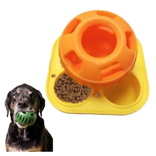 SLWSYR Interaktives Hunde-Leckerli-Ball-Spielzeug, stopfbares Hundespielzeug, leicht zu reinigender Hundespielzeug-Ball, Hunde-Leckerli-Spender-Spielzeug für mittelgroße bis große kleine Hunde von SLWSYR