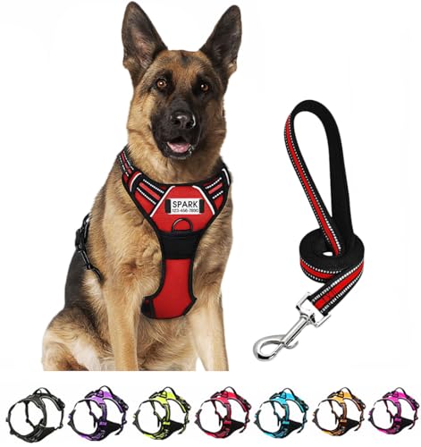 SLZZ Personalisiertes Hundegeschirr gegen Ziehen mit Leine mit Namen Telefonnummer, robust, reflektierend, weich gepolstert, mit einfachem Griff für kleine mittelgroße und große Hunde SLZZ Personalisiertes Hundegeschirr gegen Ziehen mit Leine mit Namen Telefonnummer, robust, reflektierend, weich gepolstert, mit einfachem Griff für kleine mittelgroße und große Hunde von SLZZ