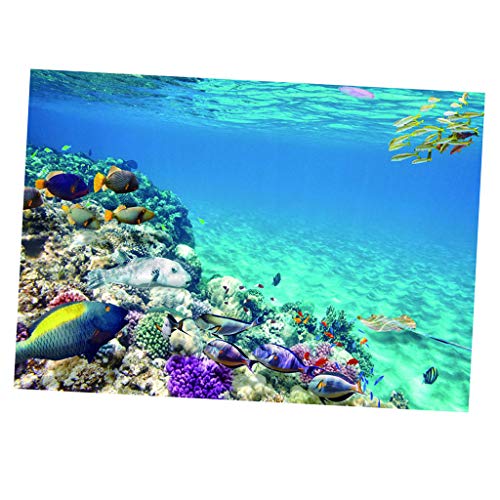 SM SunniMix Aquarium Hintergrund Poster Unterwasser Fische Rückwandfolie, 76 x 46 cm von SM SunniMix