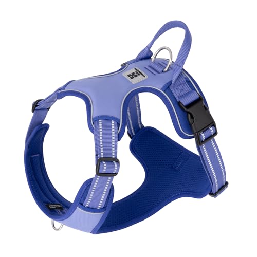 SMALL COMBINATION Reflektierendes Hundegeschirr, strapazierfähige Stoffe und atmungsaktives Netzgewebe, verstellbare 4-Punkt-Steuerung (Größe XS), 360°-Komfort-Passform, Violett von SMALL COMBINATION