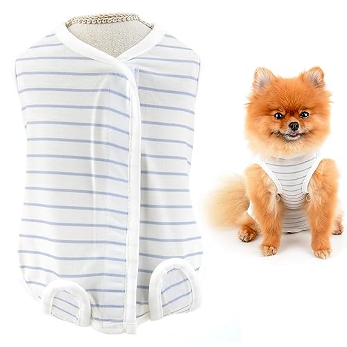 SMALLLEE_LUCKY_STORE Gestreifter Genesungsanzug für kleine Hunde, Chirurgie, Erholungsanzug, Anti-Lecken nach Operationen, Einteiler für kastriere/neutrale Bauchwunden, Welpen, Pyjamaanzug, Body, SMALLLEE_LUCKY_STORE Gestreifter Genesungsanzug für kleine Hunde, Chirurgie, Erholungsanzug, Anti-Lecken nach Operationen, Einteiler für kastriere/neutrale Bauchwunden, Welpen, Pyjamaanzug, Body, von smalllee_lucky_store