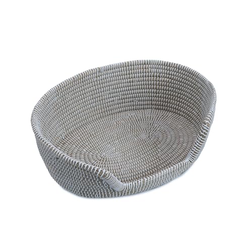 SMART Q CLASSIC Haustierkorb aus Seegras, mit Kissen, 100 % natürliches Material, langlebig, weich (Natur, Einheitsgröße) von SMART Q CLASSIC