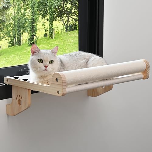 Katzenkratz-Fenstersitzstange, Stabile Katzen Hängematte für Fenster, Kratzbäume für Indoor-Katzen Einfach zu justierendes Katzenbett für Fensterbank, Nachttisch, Schublade und Schrank, ohne Bohren von SMARTBEAN