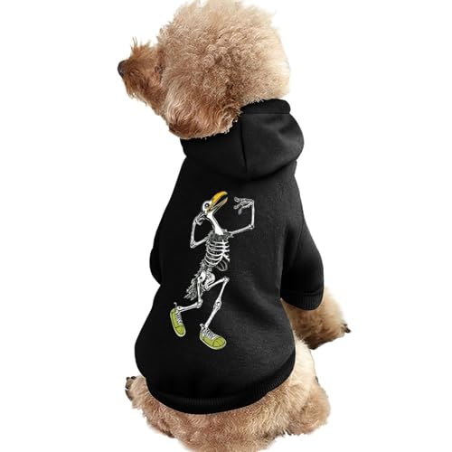 Big Bird Skelett-Aufdruck Haustier-Hunde-Kapuzenpullover, neuartige Kleidung, Pullover-Sweatshirt für kleine Welpen und Katzen von SMAZDFXX